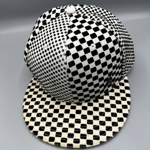 Air Jordan Hat Men 7 1/2 White Black Checkered Jumpman Fitted‎ Cap
